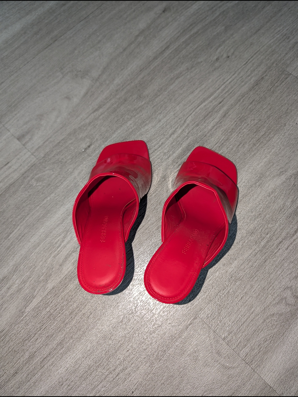 Red Era Patent Leather Mule Sandal- Ferragamo - Picture 3 of 7
